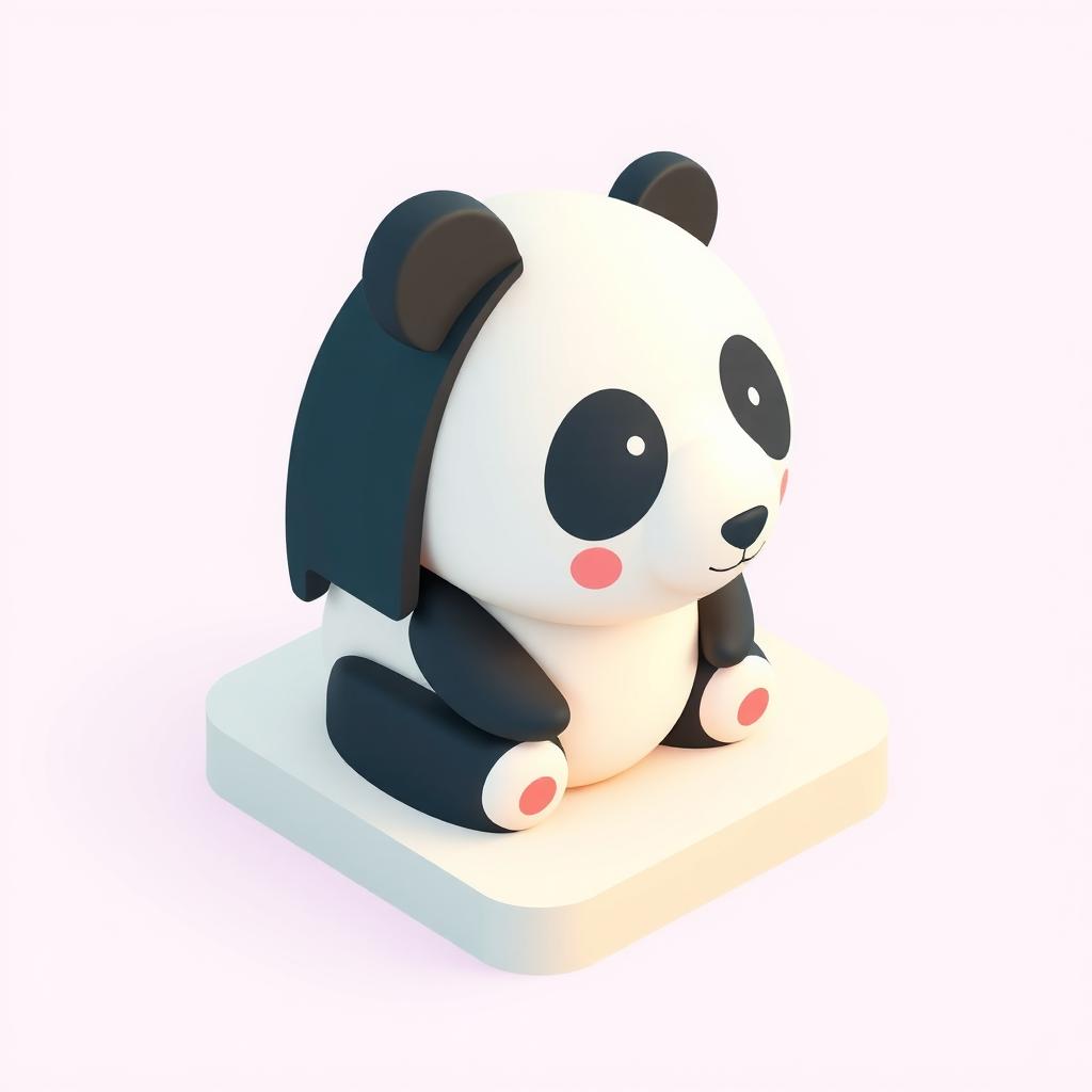 Panda isometric icon example